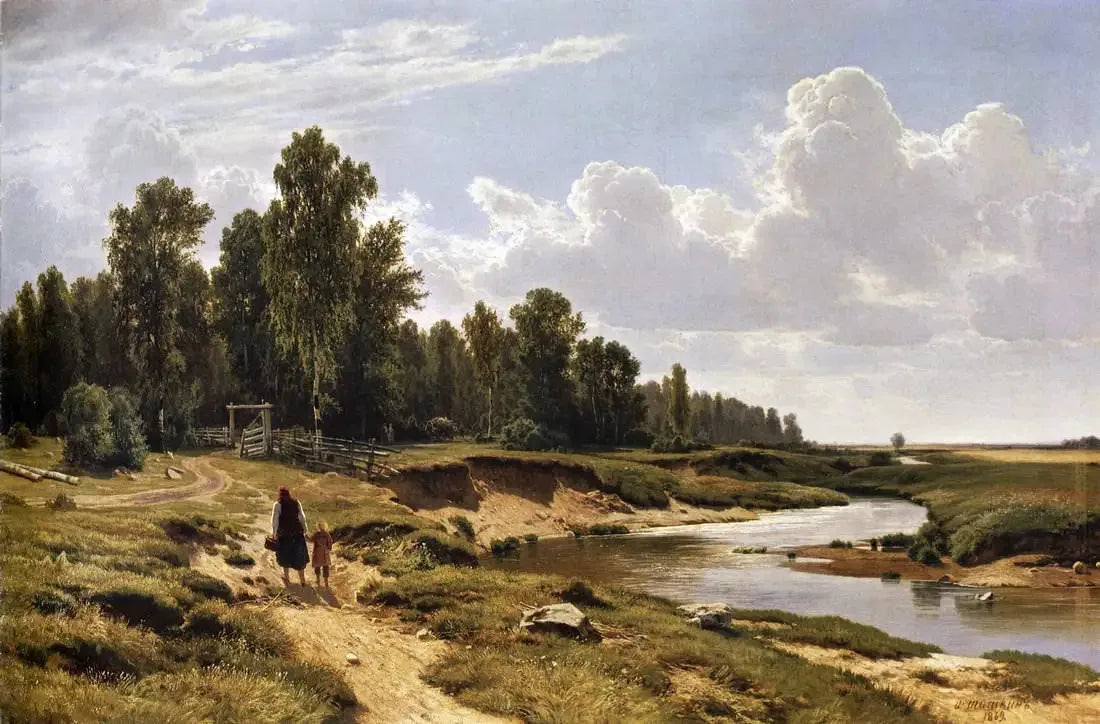 Rivière Ligovka à Konstantinovka, près de Saint-Pétersbourg - Ivan Chichkine image 1 tableau peint à l’huile sur toile