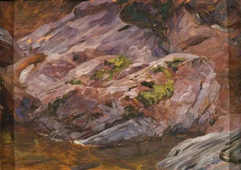 Rocce di granito rosa, fiume Findhorn - Frederic Leighton