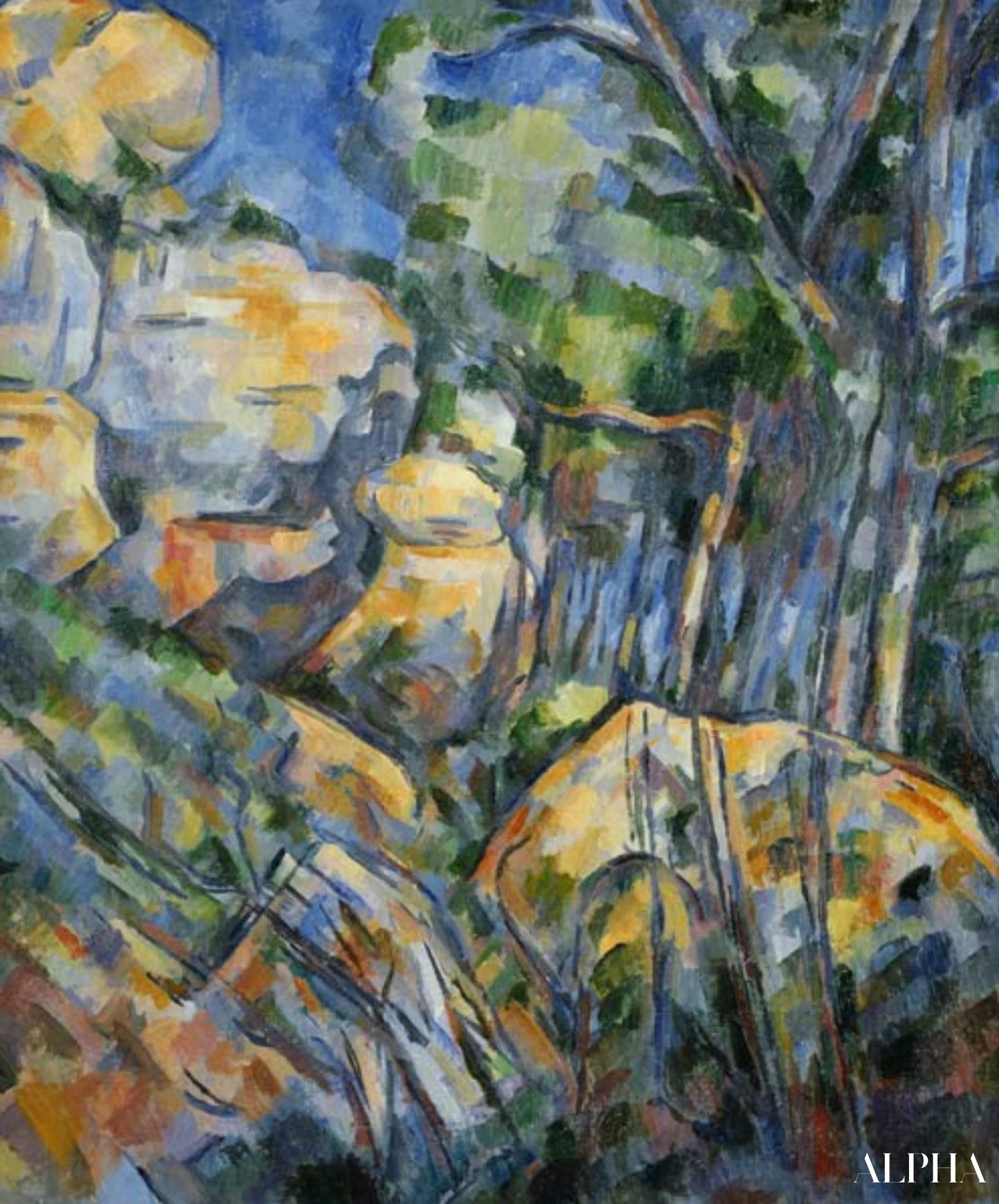 Rochers pres des grottes - Paul Cézanne - Reproductions de tableaux et peintures haut de gamme