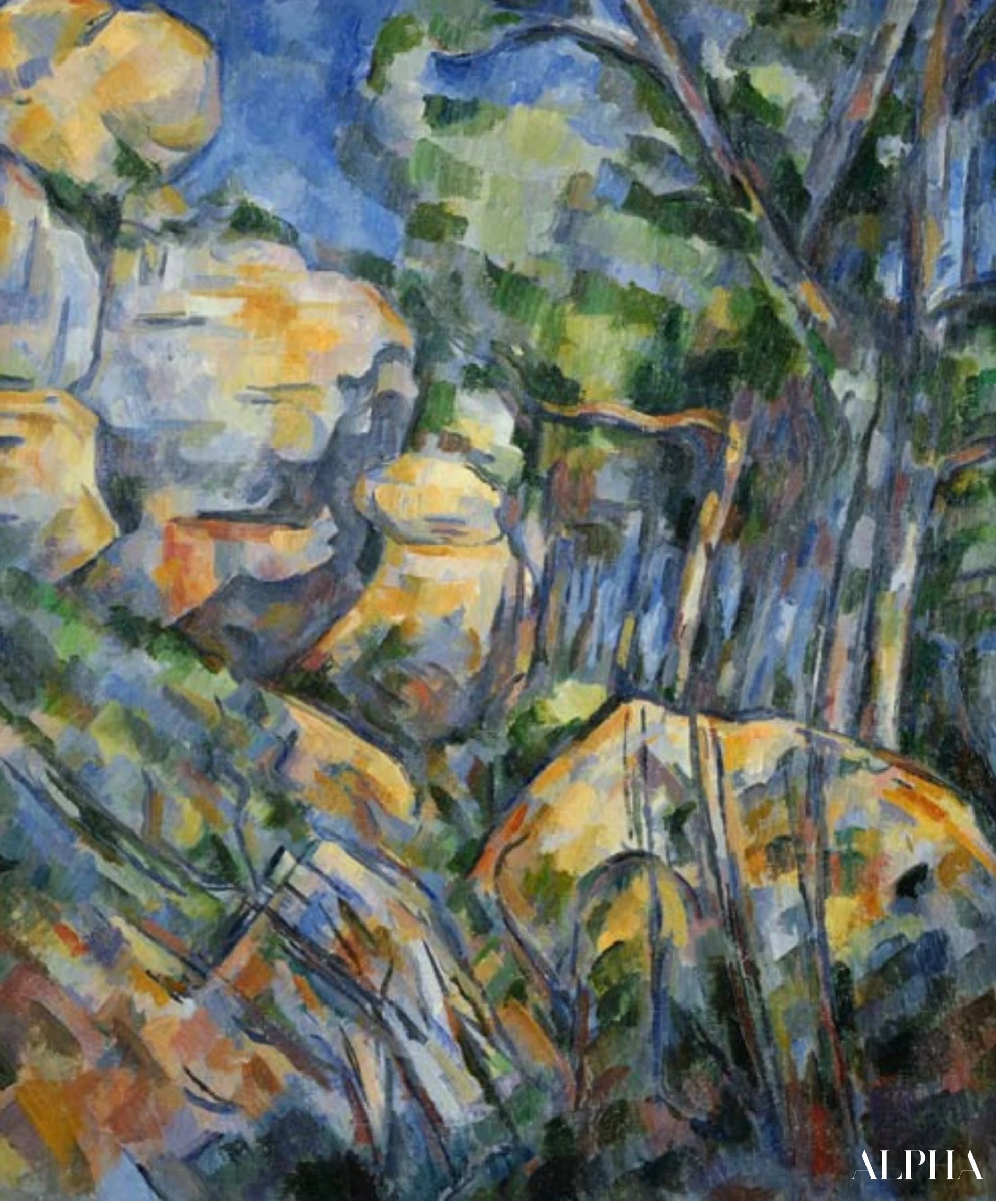 Rochers pres des grottes - Paul Cézanne - Reproductions de tableaux et peintures haut de gamme