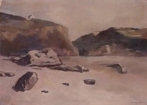 Rocce sulla spiaggia - Odilon Redon