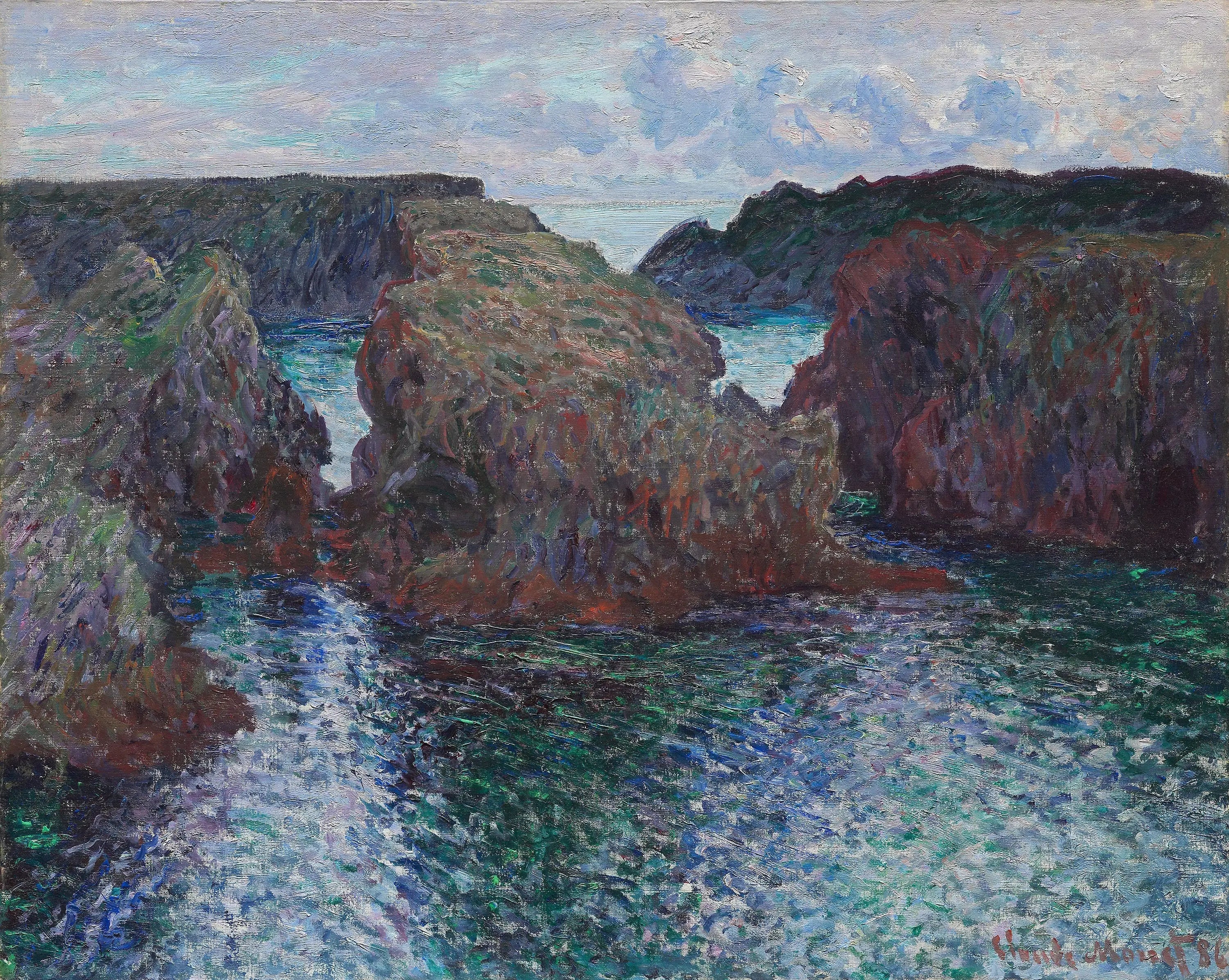 Reproduction du tableau « Roches à Port-Goulphar, à Belle-Île - Claude Monet » par Alpha Reproduction en peinture à l’huile