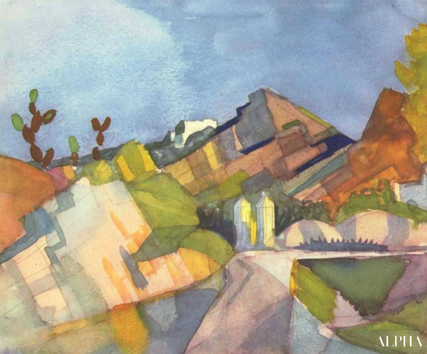 Reproduction du tableau « Rocheux paysage - August Macke » par Alpha Reproduction en peinture à l’huile