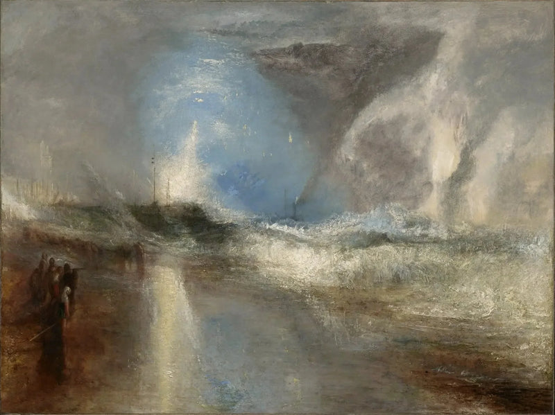 Razzi e luci blu (Vicino a mano) per avvisare i battelli a vapore dei banchi di sabbia - J. M. W. Turner