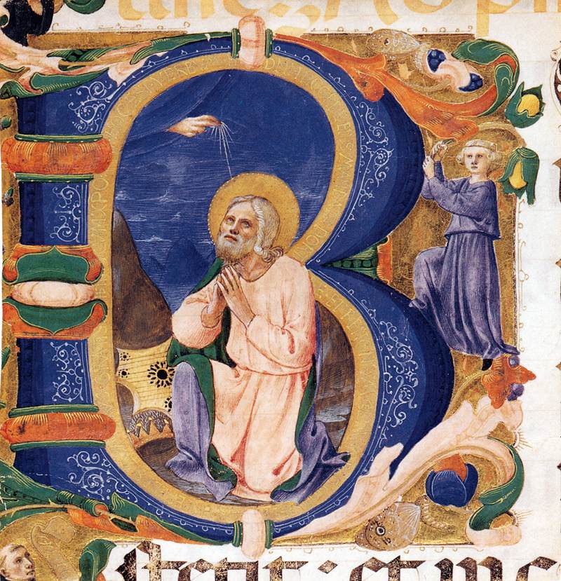 Re di Davide in preghiera - lettera B - Zanobi Strozzi
