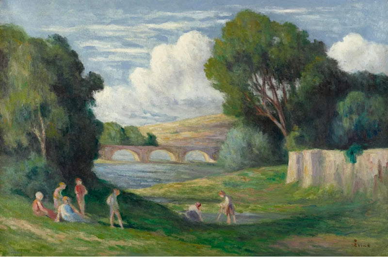 Rolleboise, bagnanti vicino al fiume della Senna - Maximilien Luce