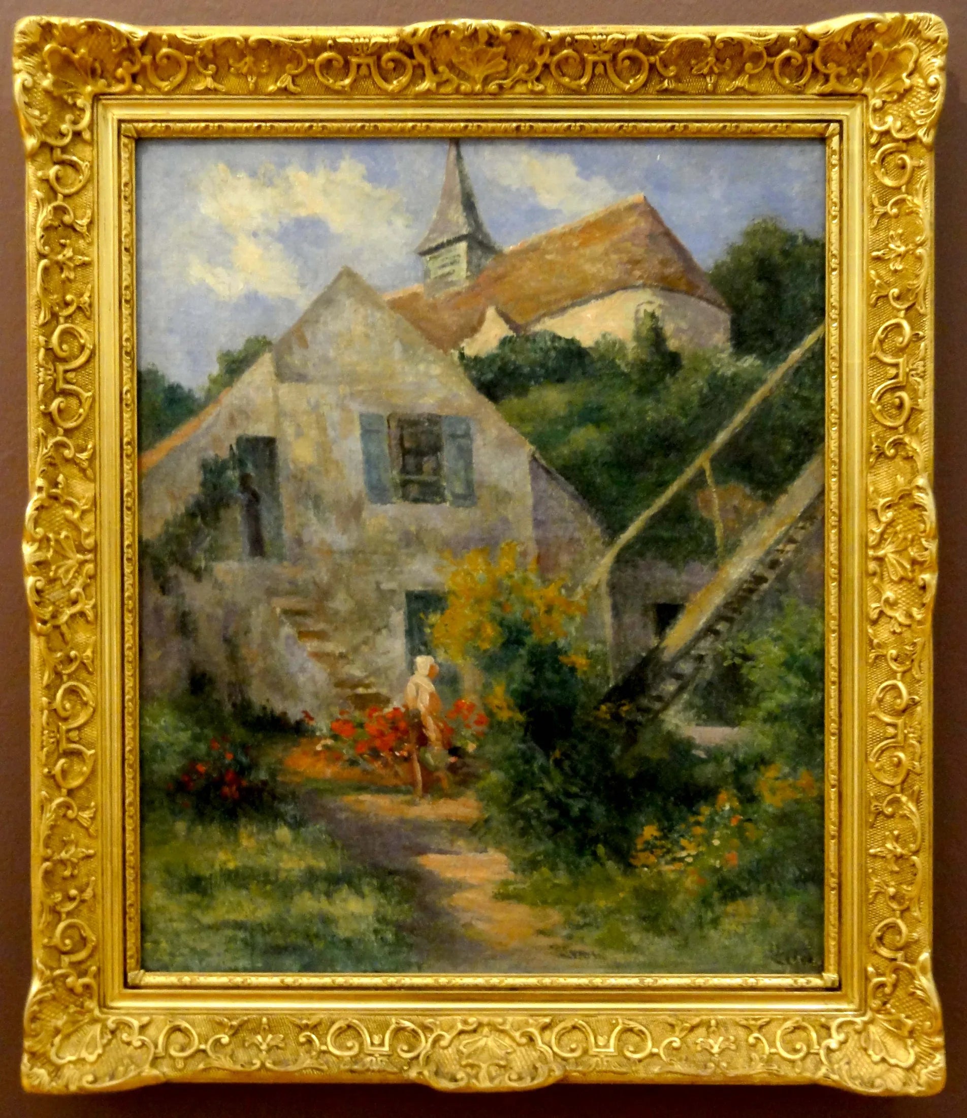 Rolleboise, l'église et la maison du peintre - Maximilien Luce image 1 reproduction d’œuvre d’art à l’huile