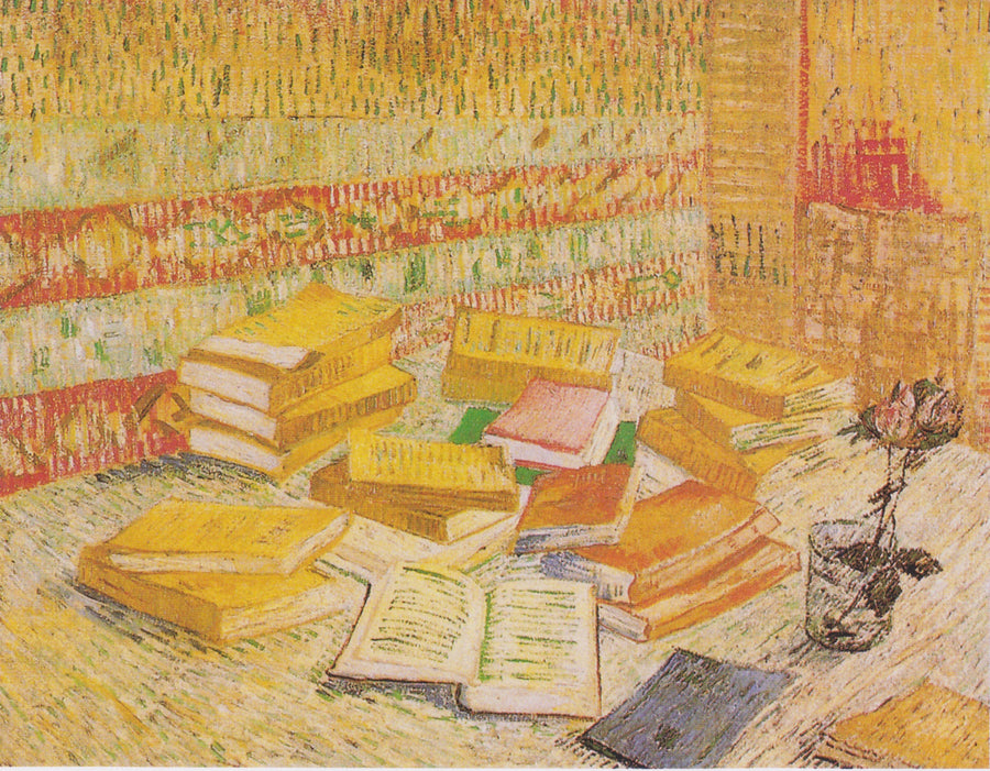 Natura morta con romanzi francesi e una rosa in un bicchiere - Vincent van Gogh