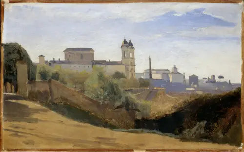 Rome le Monte Pincio et la Trinité des Monts vus des jardins de l’Académie de France - Jean-Baptiste Camille Corot