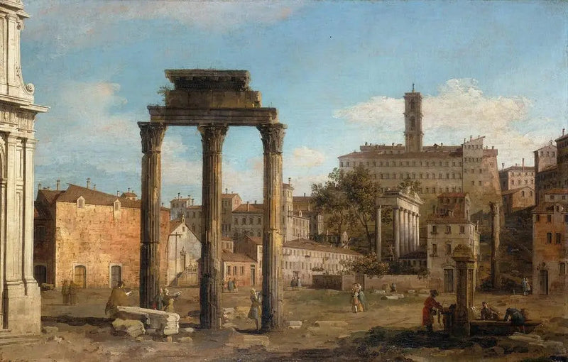 Rome : Rovine del Foro, verso il Campidoglio - Canaletto