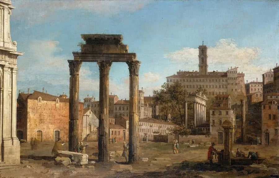 Rome : Rovine del Foro, verso il Campidoglio - Canaletto