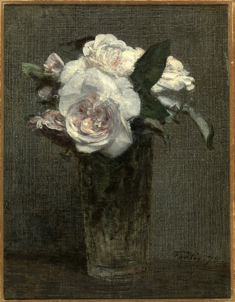 Rose bianche in un bicchiere - Henri Fantin-Latour