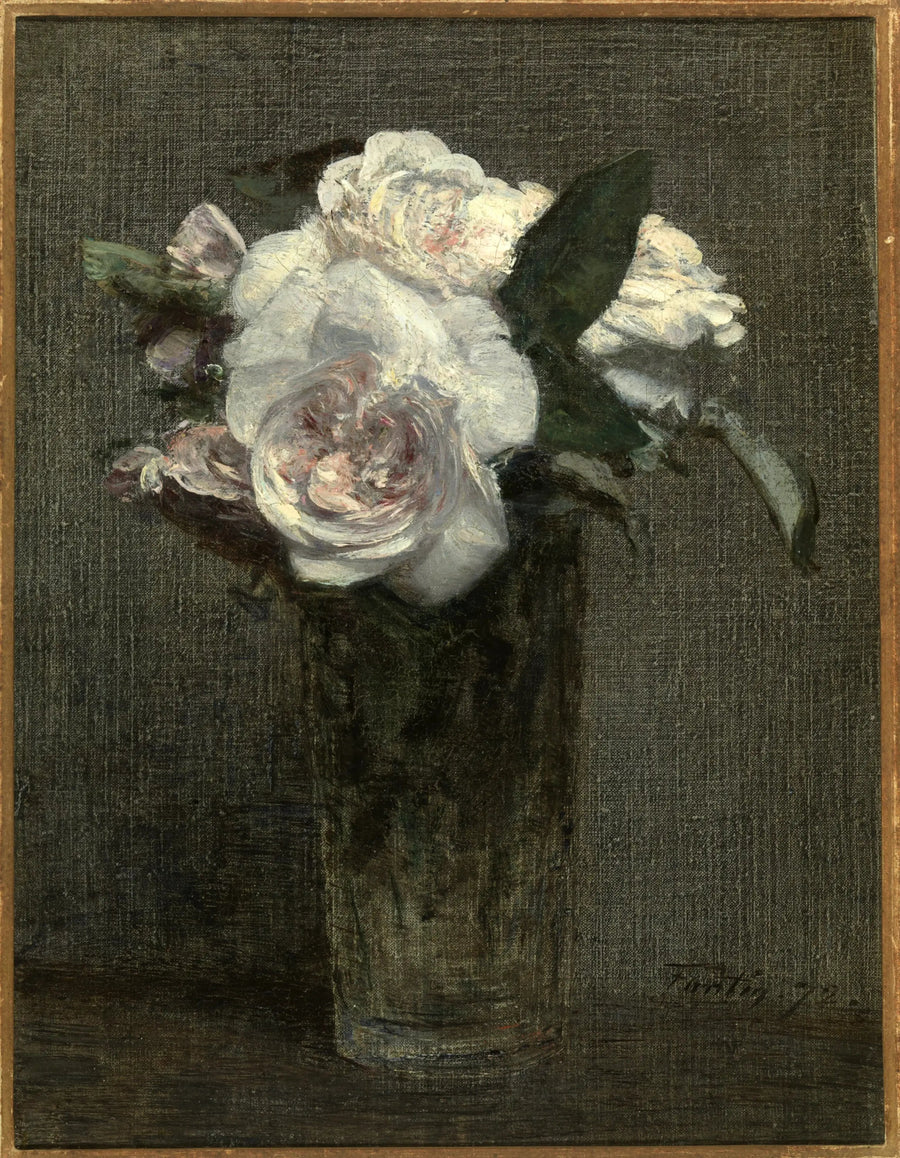 Rose bianche in un bicchiere - Henri Fantin-Latour