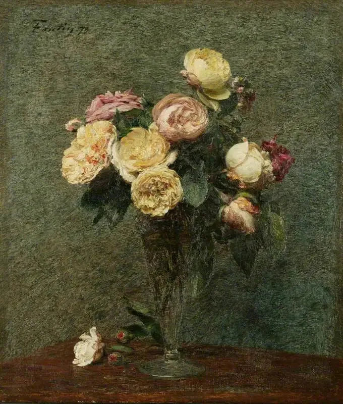 Rose in un vaso di vetro - Henri Fantin-Latour
