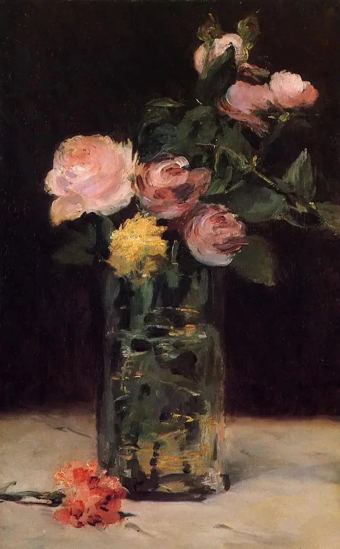 Rose in un vaso - Édouard Manet