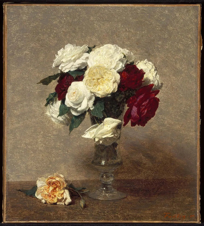 Rose in un vaso di vetro - Henri Fantin-Latour