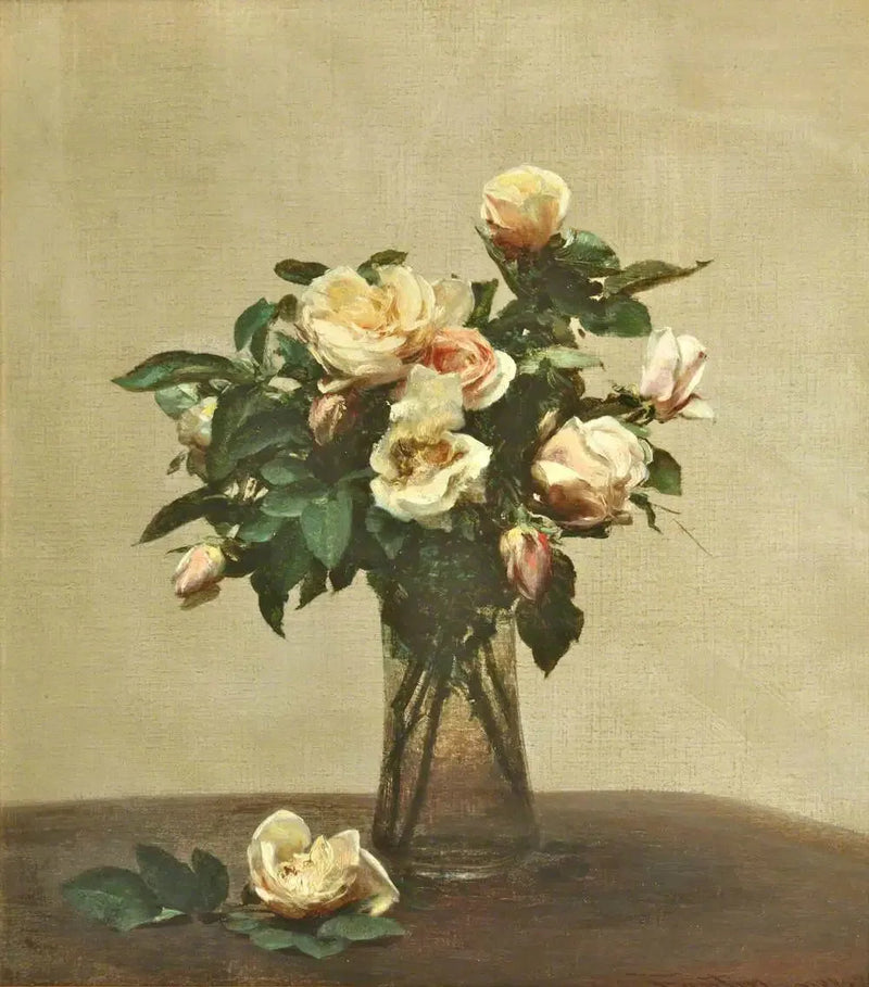 Rose in un vaso di vetro - Henri Fantin-Latour