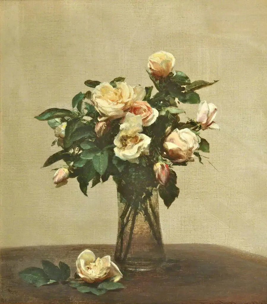 Rose in un vaso di vetro - Henri Fantin-Latour
