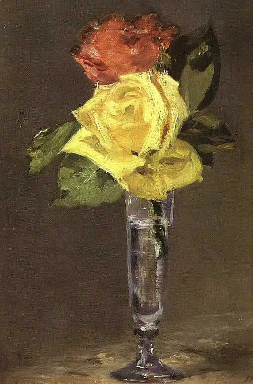 Rose in un bicchiere da champagne - Édouard Manet
