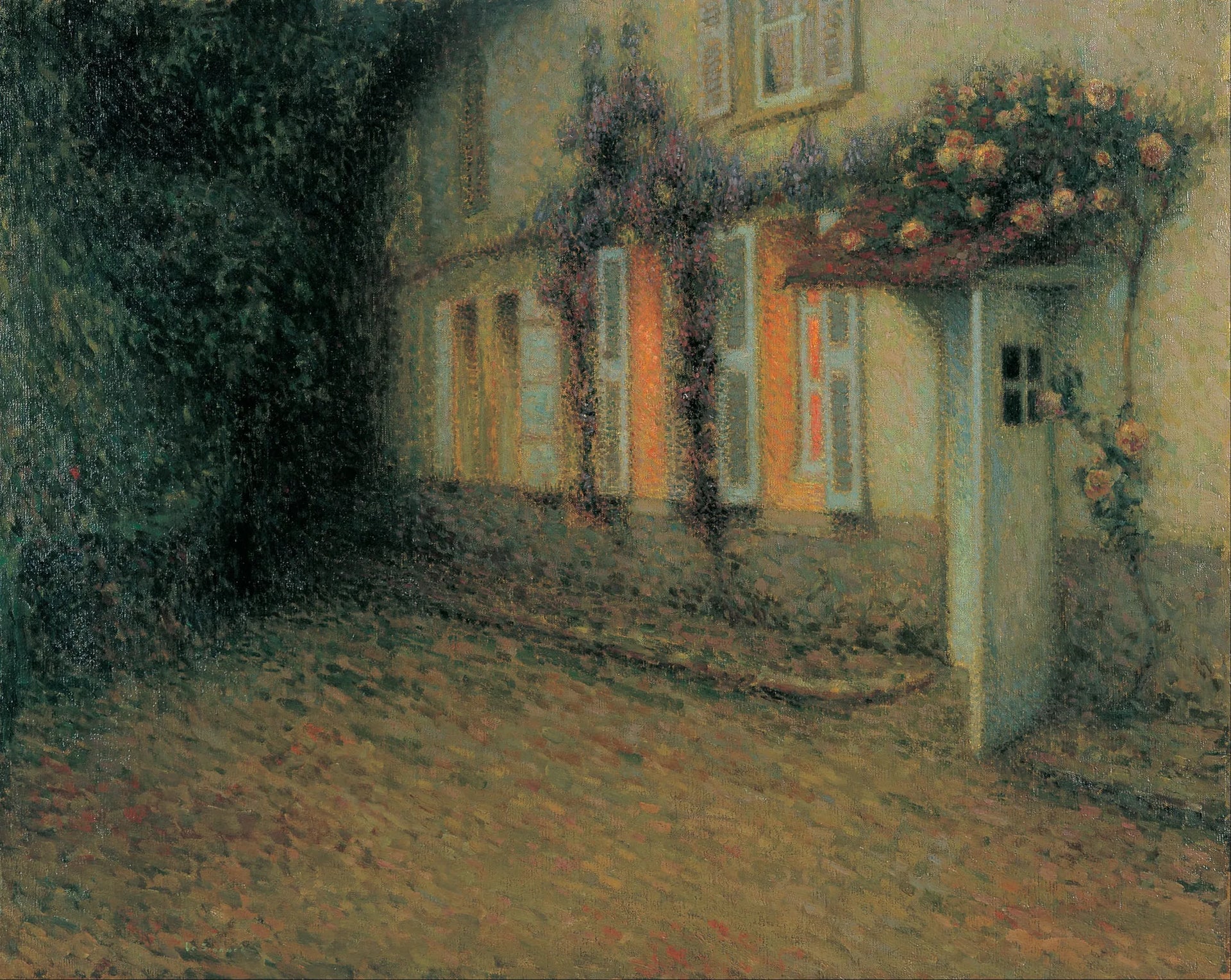 Roses et glycines sur la maison - Henri Le Sidaner image 1 reproduction d’œuvre d’art à l’huile