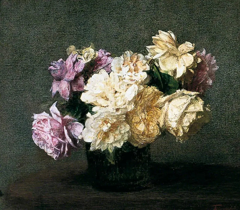 Rose roses e gialle - Henri Fantin-Latour