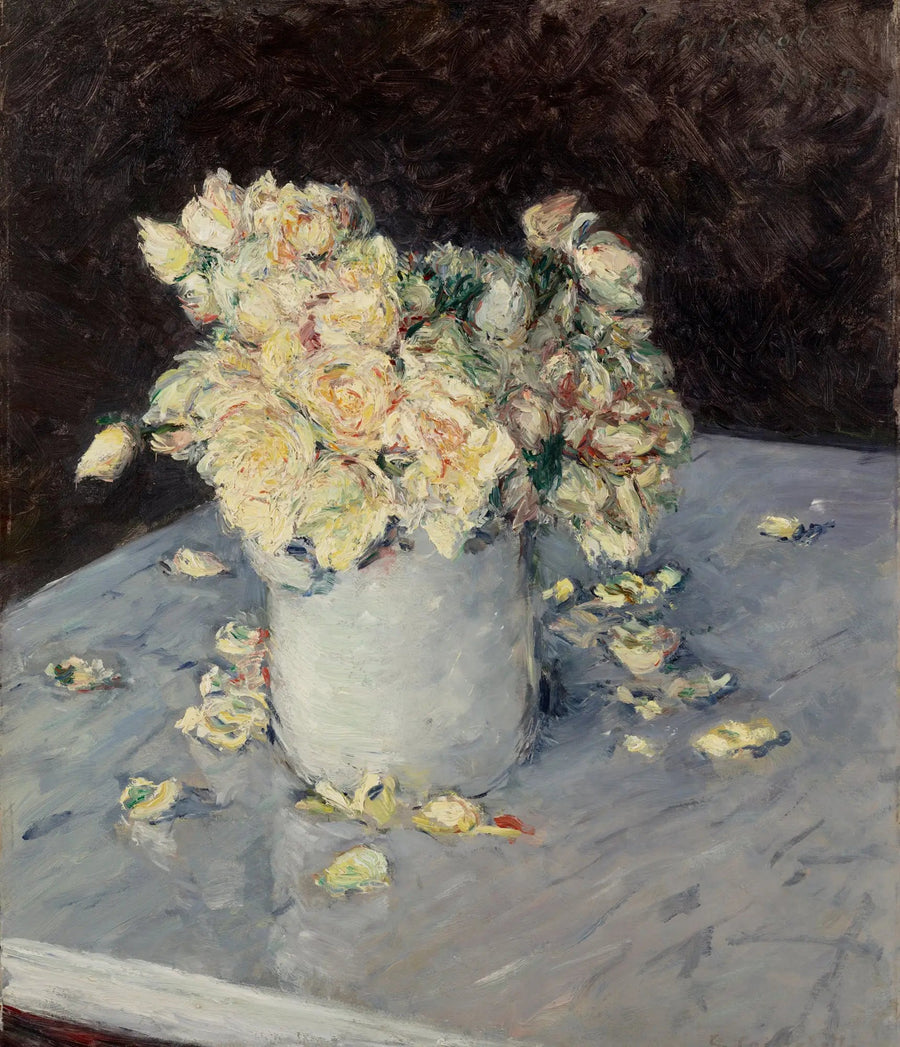 Rose gialle in un vaso - Gustave Caillebotte