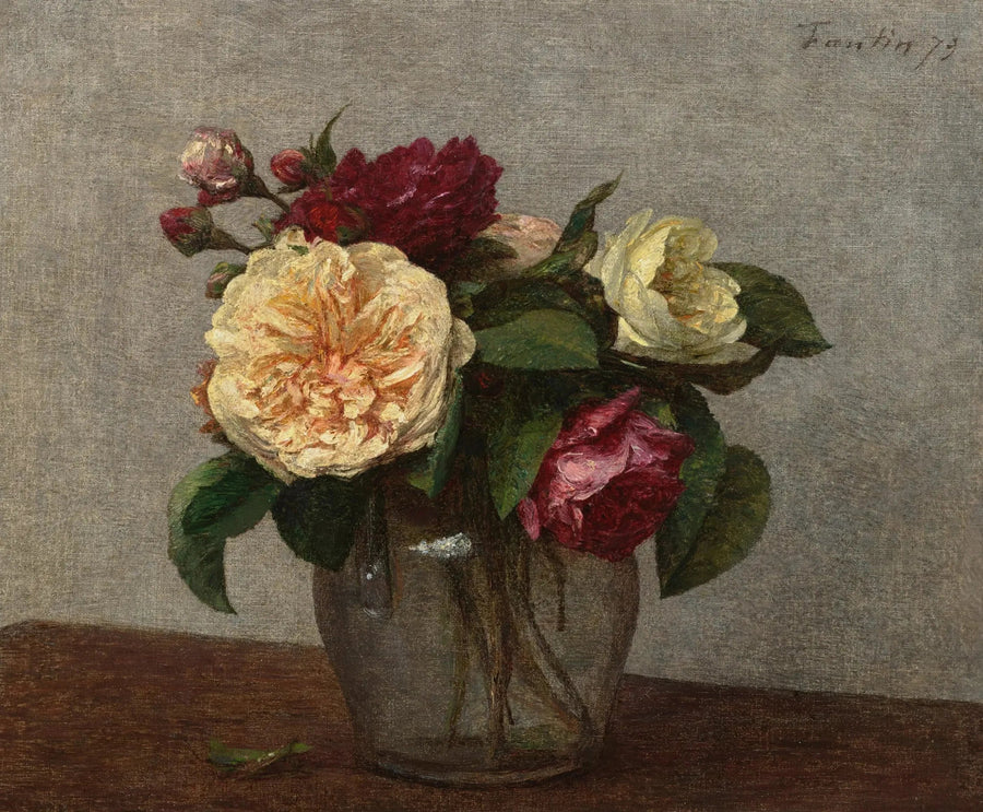 Rose gialle e rosse - Henri Fantin-Latour