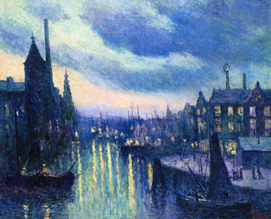 Rotterdam, effet de nuit (La Schie) - Massimiliano Luce