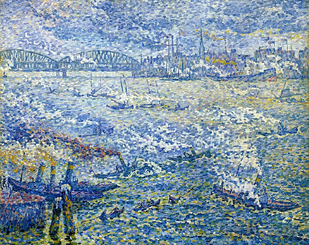 Rotterdam - Les Vapeurs - Paul Signac image 1 reproduction de peinture à l’huile