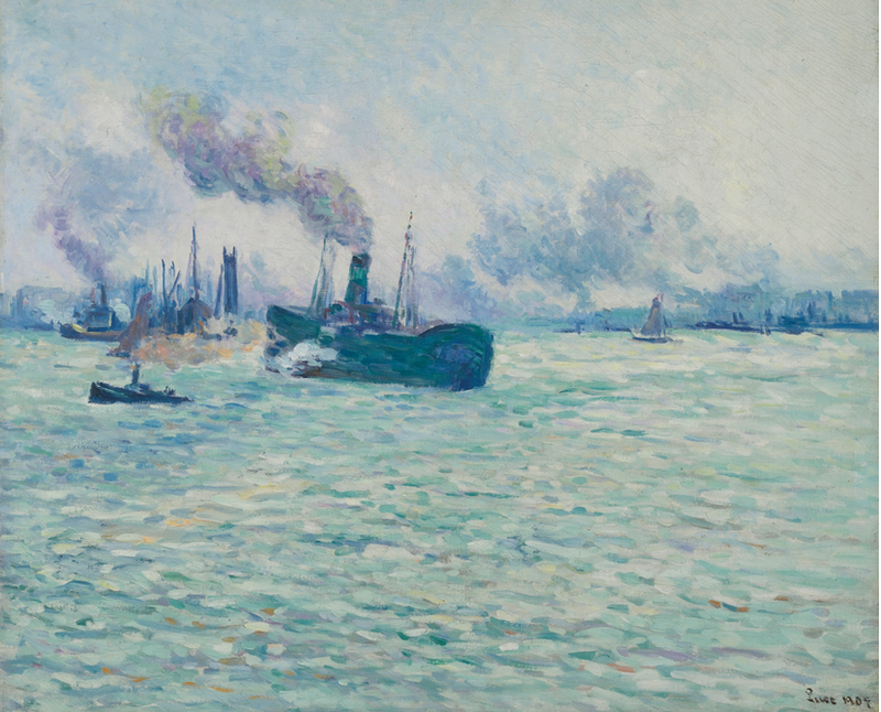 Rotterdam, scena di porto - Maximilien Luce