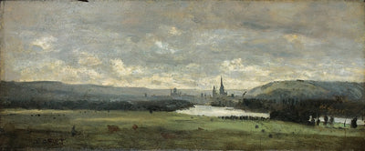 Rouen une vue panoramique de la Seine au premier plan - Jean-Baptiste Camille Corot - Alpha Reproduction