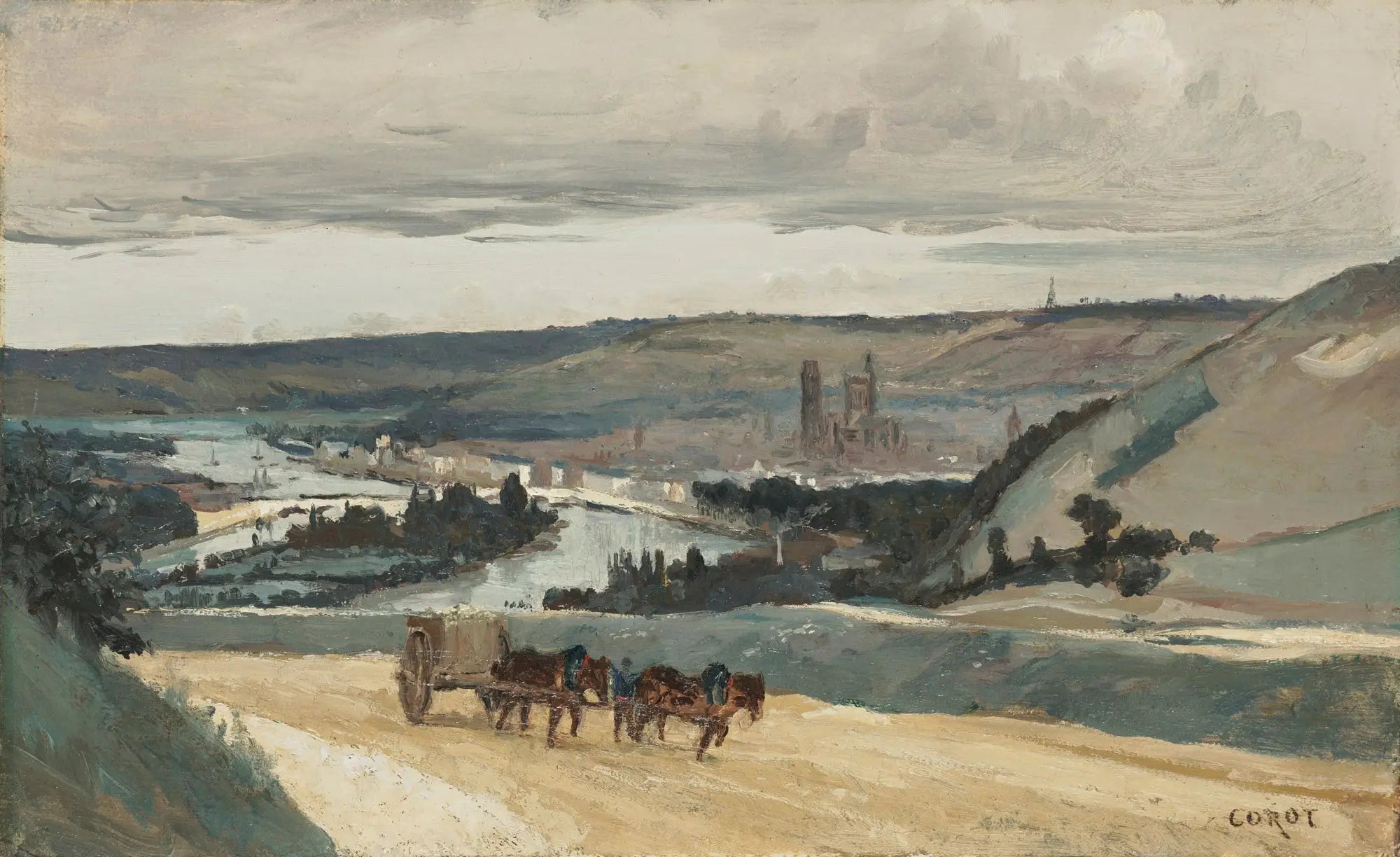 Rouen vue des collines dominant la ville - Jean-Baptiste Camille Corot - Alpha Reproduction