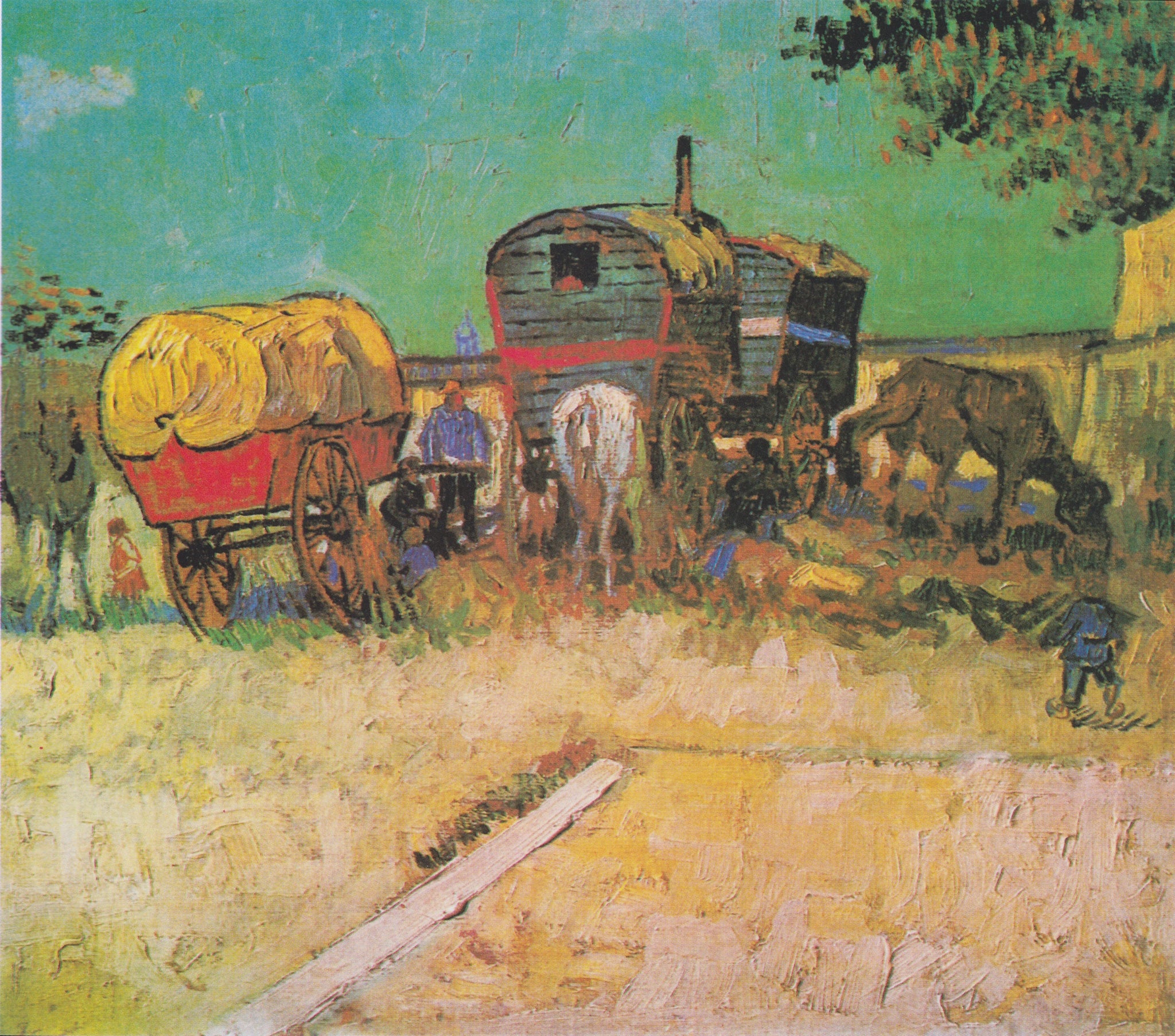 Les Roulottes, campement aux environs d’Arles F445 de Vincent van Gogh