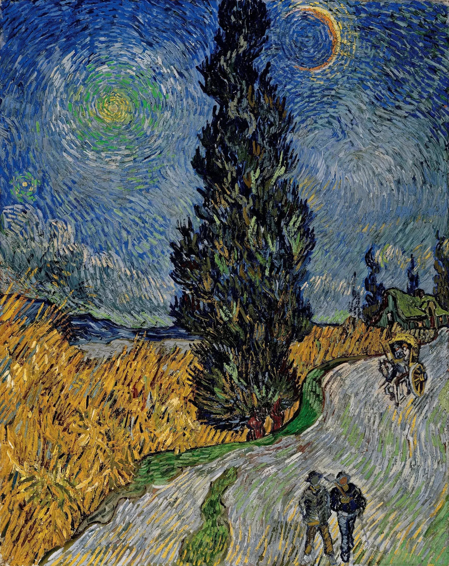 Strada con un cipresso e una stella - Vincent van Gogh