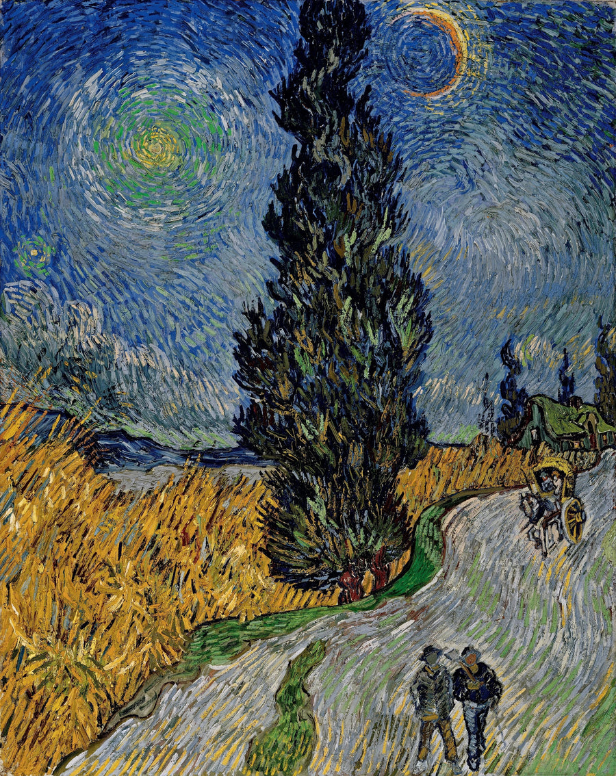 Strada con un cipresso e una stella - Vincent van Gogh