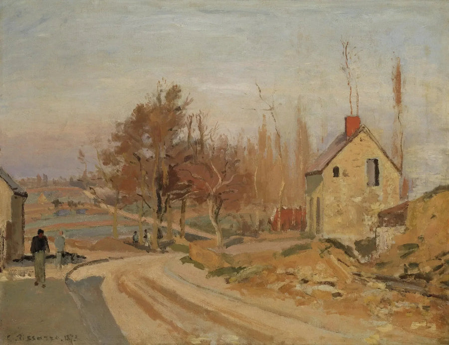 Strada di Osny a Pontoise, brina bianca - Camille Pissarro