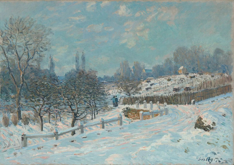 Strada di Louveciennes effetto neve - Alfred Sisley