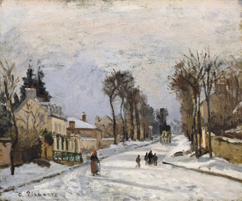 Via di Versailles a Louveciennes, effetto neve - Camille Pissarro