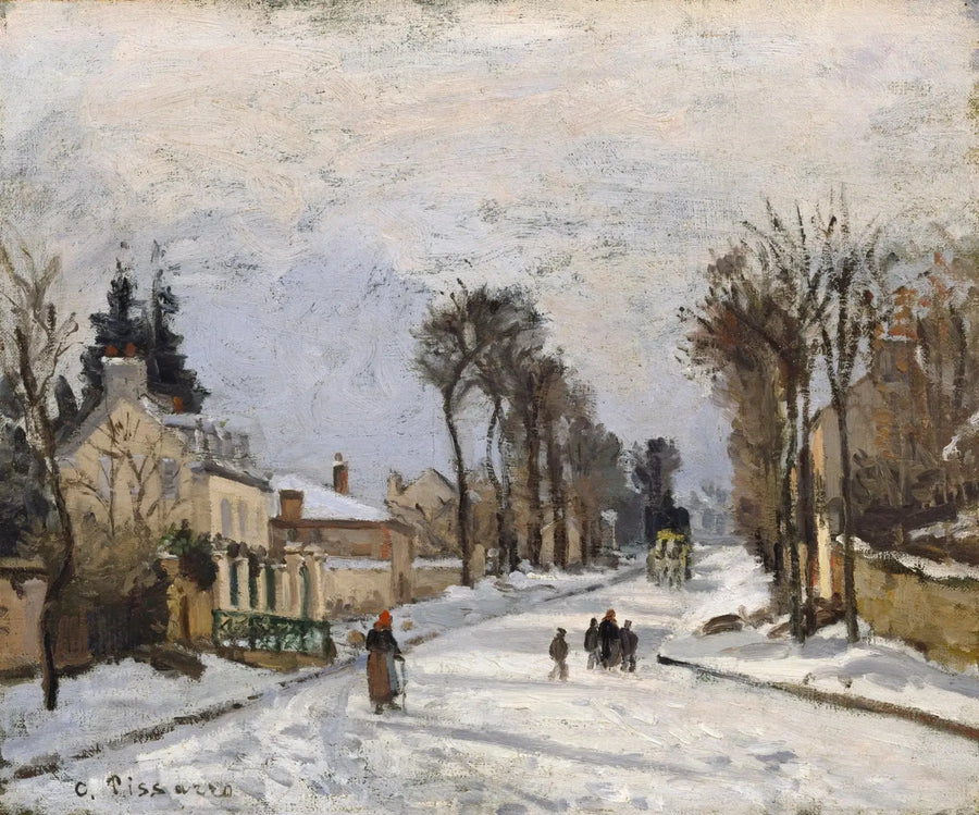 Via di Versailles a Louveciennes, effetto neve - Camille Pissarro