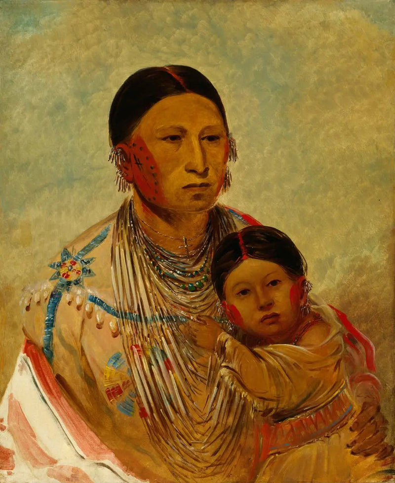Ru-ton-ye-wee-ma, Pigeon pavanant, Donna di Nuvola Bianca - George Catlin