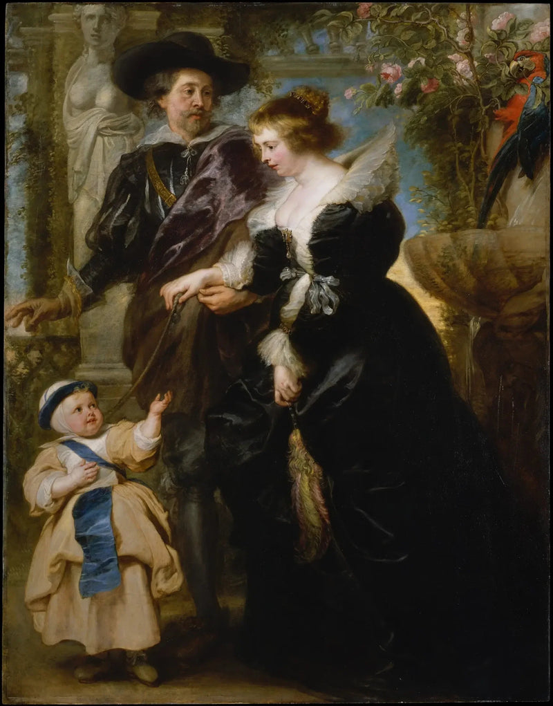 Rubens, sua moglie Hélène Fourment (1614-1673) e uno dei loro figli - Peter Paul Rubens