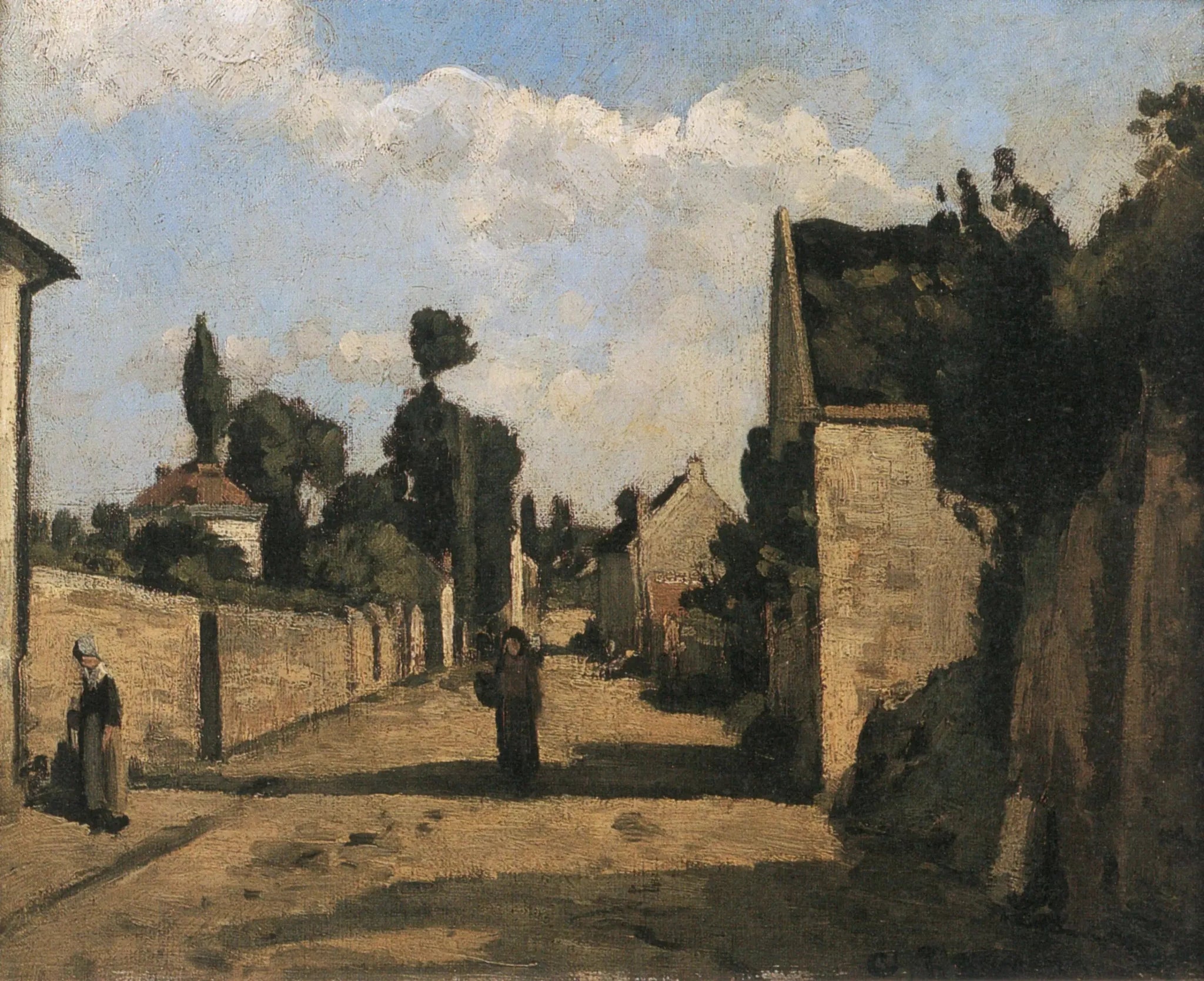 Rue de l'Hermitage à Pontoise - Camille Pissarro image 1 reproduction artisanale de tableau