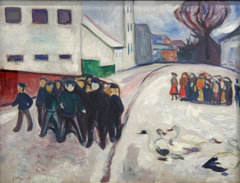 via di un piccolo paese nella neve - Edvard Munch