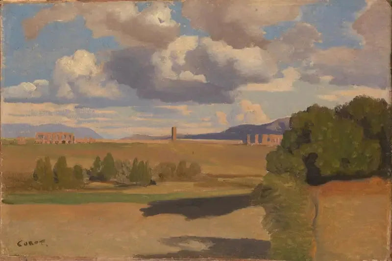 Rovine nella campagna romana, con acquedotto Claudio - Jean-Baptiste Camille Corot