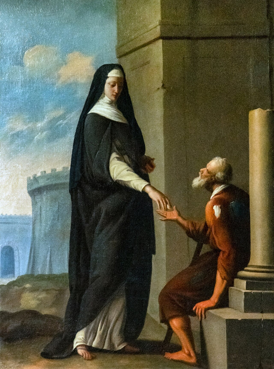 Sœur carmelitana dando l'elemosina - Eustache Le Sueur