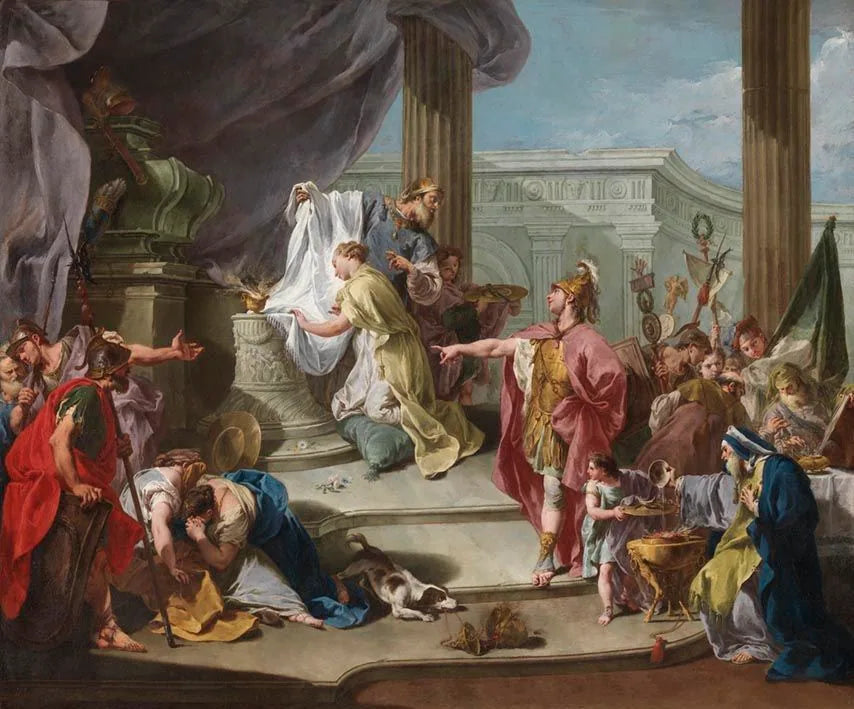 Sacrifice de la Polyxène - Giovanni Battista Pittoni image 1 tableau peint à l’huile sur toile