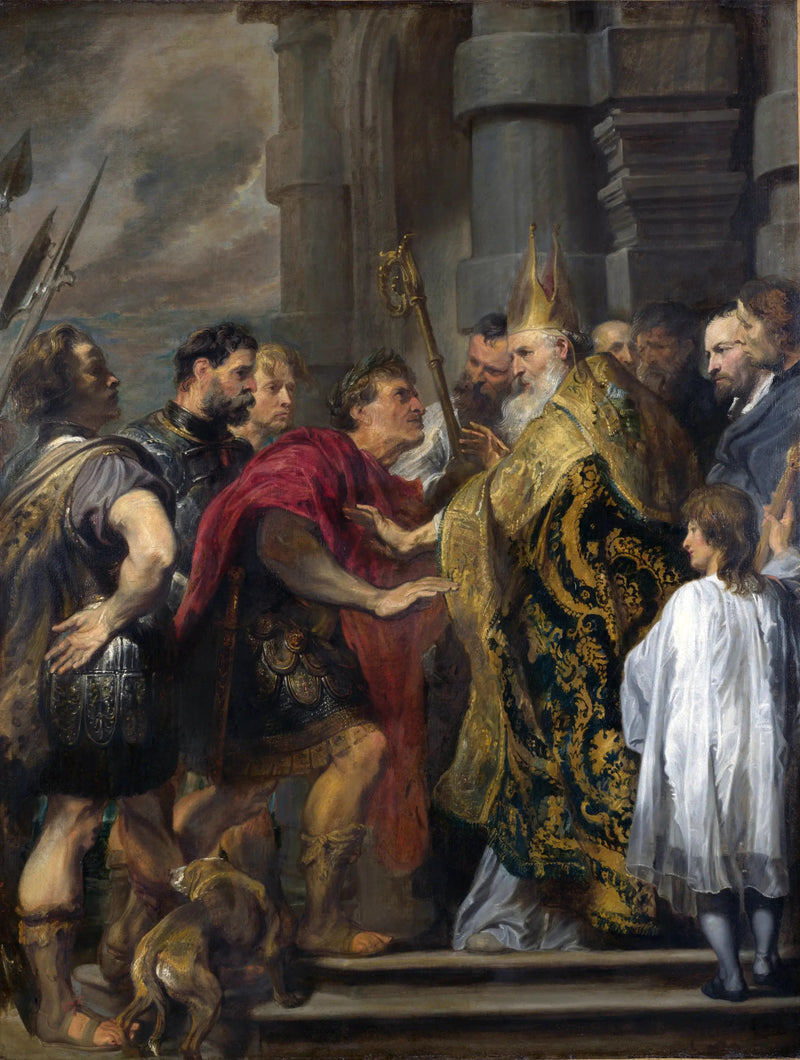 sant'Ambrogio che rifiuta a Teodosio l'ingresso della sua chiesa - Antoine van Dyck