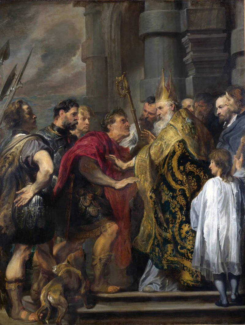 sant'Ambrogio che rifiuta a Teodosio l'ingresso della sua chiesa - Antoine van Dyck