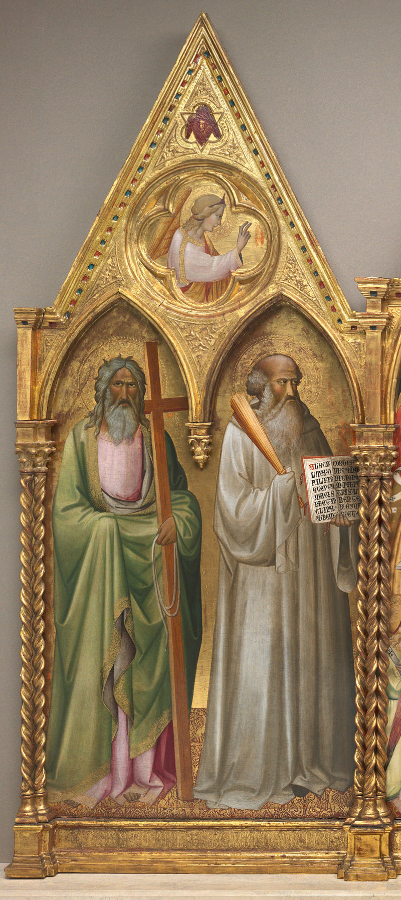 Sant'Andrea e San Benedetto con l'arcangelo Gabriele [pannello di sinistra] - Agnolo Gaddi