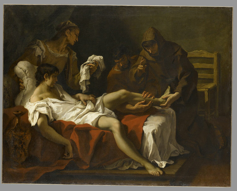 Sant'Antonio da Padova che guarisce un giovane che si era amputato il piede per punirsi di aver colpito sua madre - Sebastiano Ricci